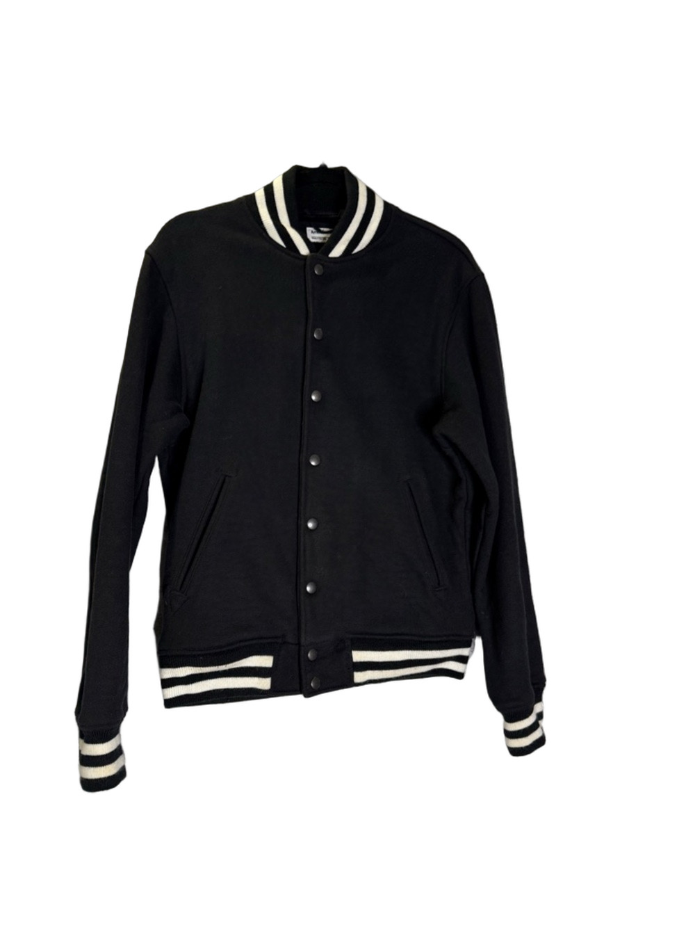 American Apparel Black Varsity Jacket with White Trim
